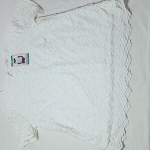 NWT Teddi Rose XL White Lace Textured Women's Top Thread Collective Brand New